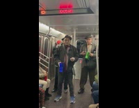 Three guys a cappella gift bags train