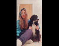 Flip switch blue tie dye sweater dog 