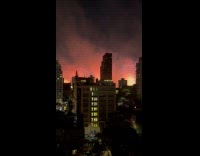Fireworks display on the Dumbo building rooftop