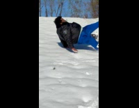 Large man snowboard ramp fail falls down 