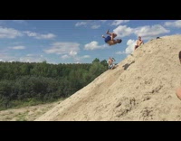 Guy does double front flip hill fail 