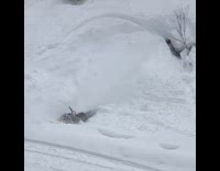 Guy attempts stunt on snowmobile falls fail 