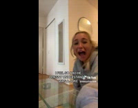 Lady Pushes Dog then Hides Under Chair