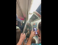 Pt. 2 Festival crowd in subway train sings Mo bamba together