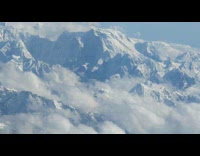 Airplane view of the Himalayas in Tibet