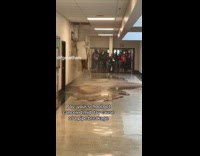 School canceled because of pipe breakage and ceiling falling
