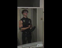 Guy dresses up as a sexy police officer 