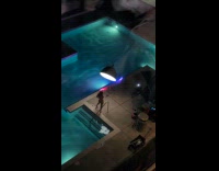 Collab IITW - Woman bikini model photoshoot by the pool light set up