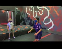 Little girl backflip attempts fail 