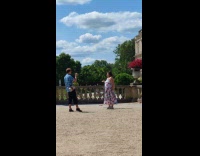 Collab IITW - Woman floral dress TikTok at Luxemburg Gardens