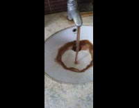 Open sink faucet release dirty brown water