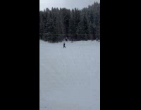 Man fall down from line at snowy mountain