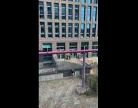 Girl black jumpsuit dance barefoot glass door part 2