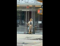 Collab winy - Man lion costume forbidden to enter building