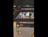 Lady who cant see tries to walk through station 