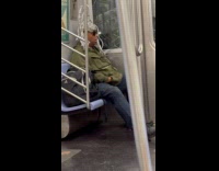 Collab Subway Creatures - Man wears strange make shift foil hair 