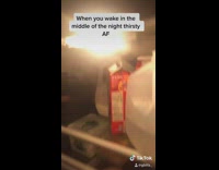 When you wake up in the middle of the night thirsty af, guy pours water on head