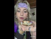 Lady in Costume Talks about Halloween Moon Crabs