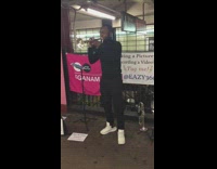 Guy plays the trumpet in subway station