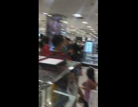 Crowd follow and record 6ix9ine celebrity mall 