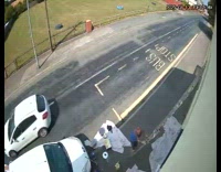 Man almost hit by car outside house