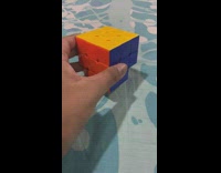 Inside of stickerless rubiks cube pieces removed