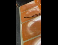 Hair braid extension on orange subway seat