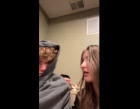 Woman pranks sleepy friend talking gibberish
