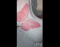 Collab BitchIG2 - Painting butterfly onto white shoes 