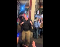 Elderly man joins silent disco