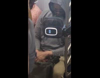 Man sleeps at train use portable fan