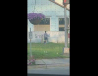 Blue socks guy tiktok dance purple flowers