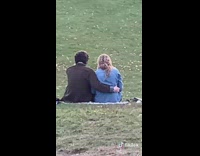 Couple grass sunset make a move 