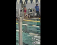 Mother watches daughter dive for the first time in swim classes