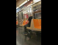Collab Subway Creatures - Guy on train sways while sleeping 
