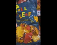 Fall leaf corn tortilla chips shaped like leaves