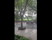 Submitter caught loud thunder films rain outside
