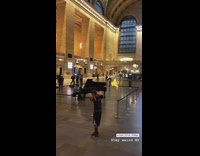 Man in red dance to piano music