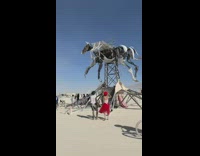 Art exhibit horse with wings made out of metal