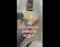 Staff Reacts After Man Spills Stock Sauce 