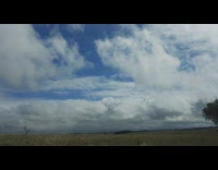 Clouds float low near the ground on the road trip