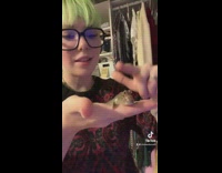 Girl shows her mudskipper master of escaping tank