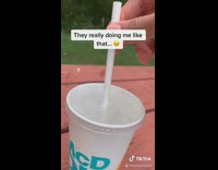 Guy gets mcdonalds sprite clown juice straw 