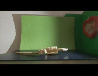 Dinosaur fossil toy stop motion animation clock