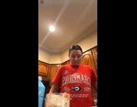 Collab Clips MPUGC2 - Woman splashes milk while making smoothie