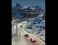 Car went back and forth on snowy slope