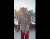 Man looks strung out begging for money at park