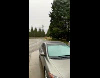 Guy films his own reaction to snow falling