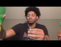 Guy drinks hot sauce and lime juice 