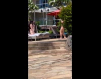 Collab IITW - Lady in Swimwear Leans Forward for Pictures